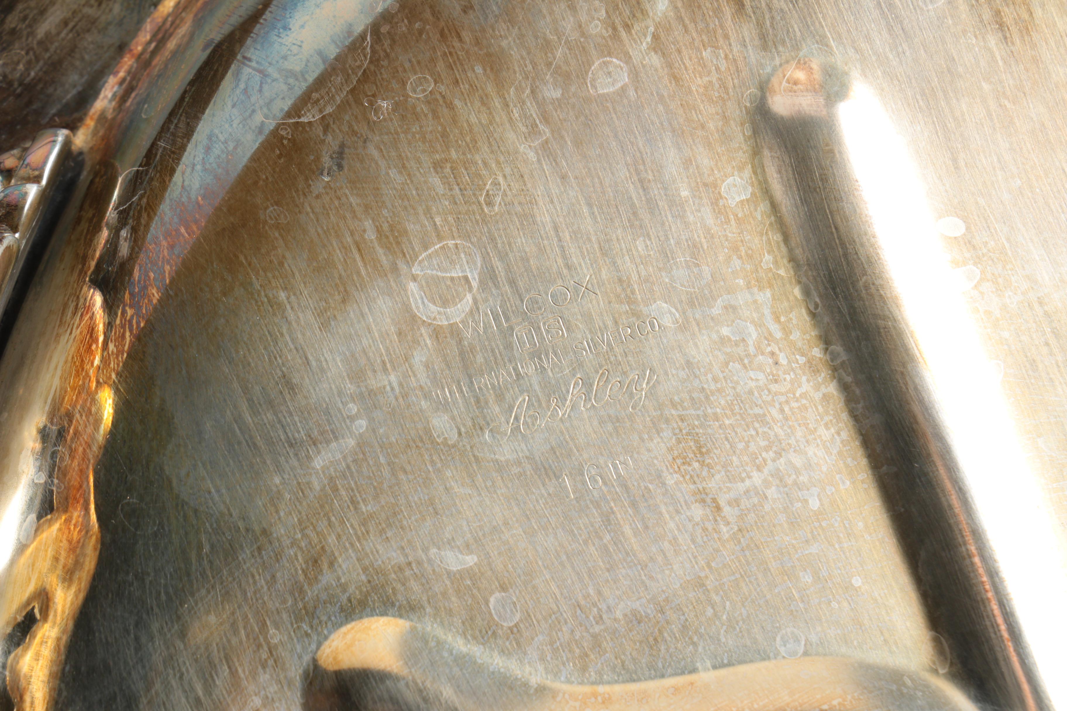 Wilcox "Ashley" Silver Plate Platter with Other Silver Plate Serveware