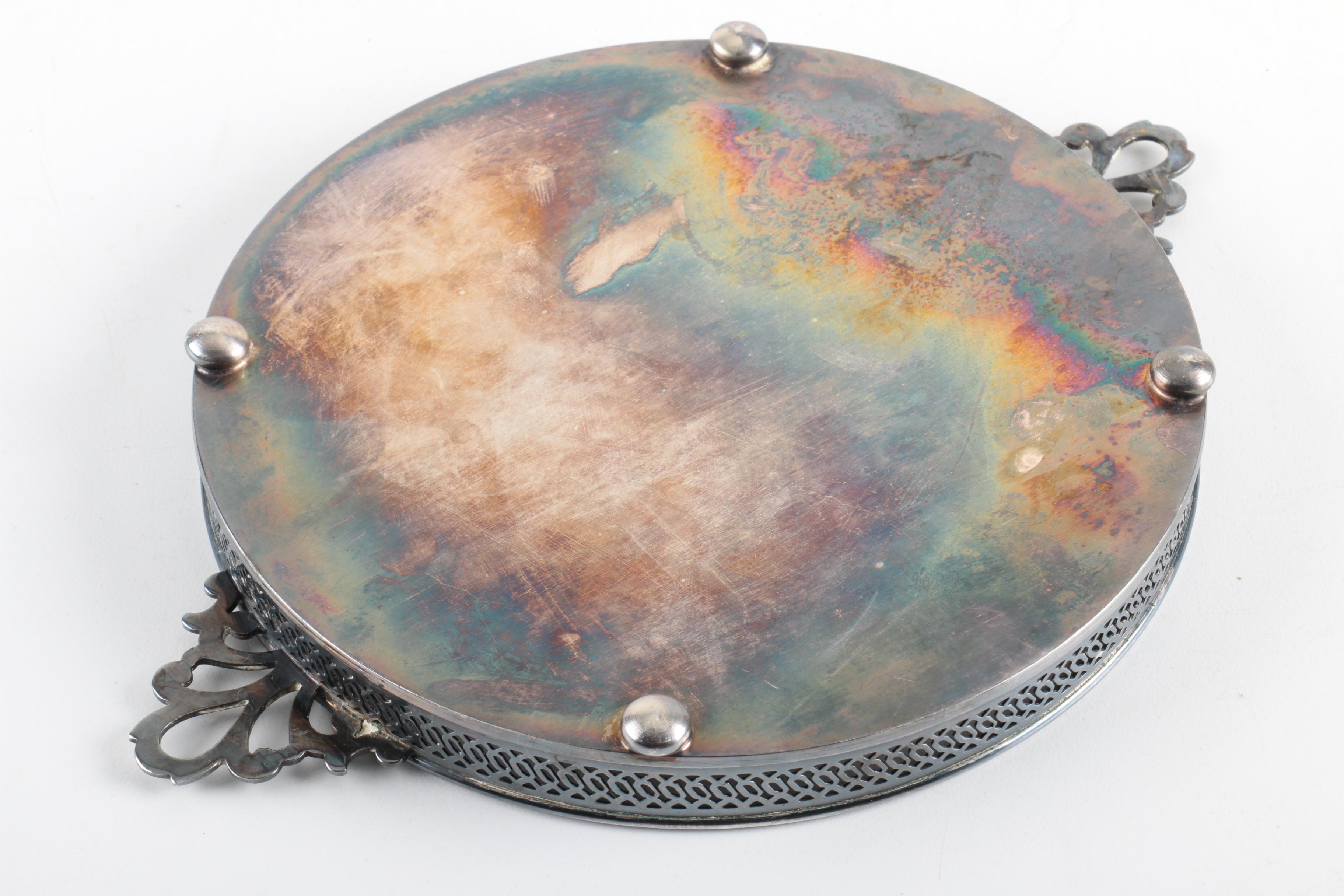 Wilcox "Ashley" Silver Plate Platter with Other Silver Plate Serveware