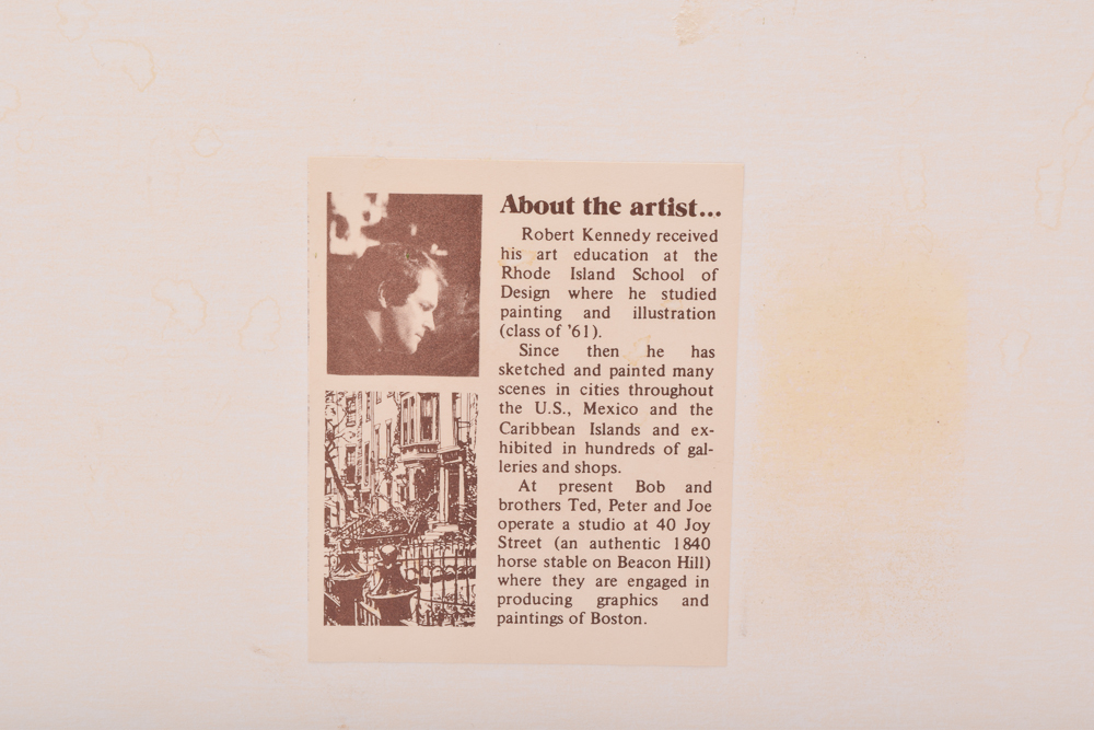 Robert E. Kennedy Watercolor on Board Boston Skyline