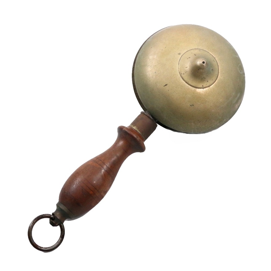 Antique Brass Muffin or Alarm Hand Held Bell