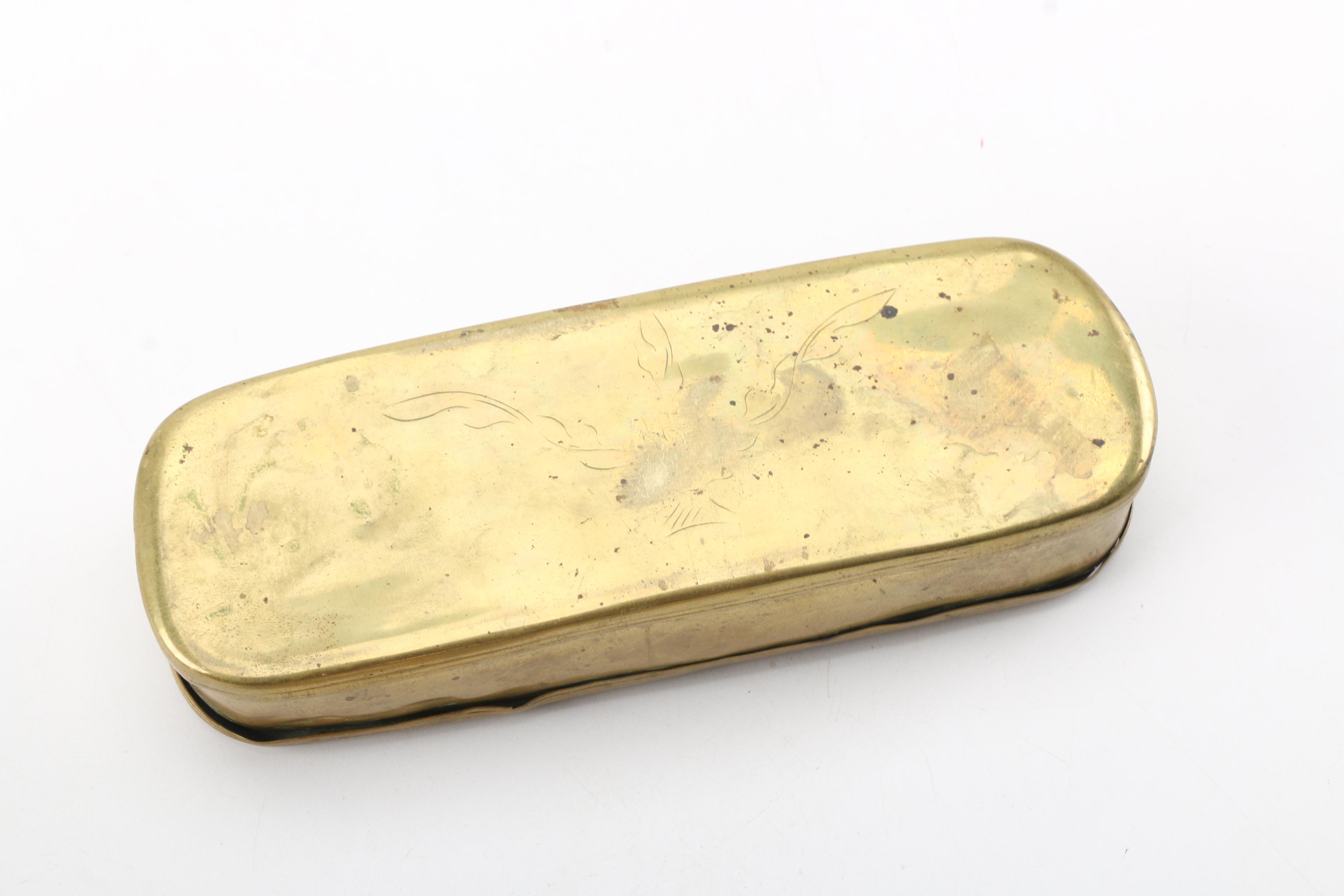 Antique Brass Tobacco Box