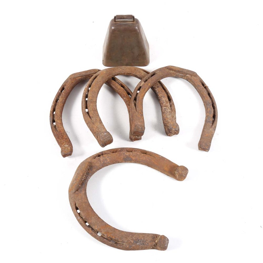 Vintage Horseshoes and Cowbell