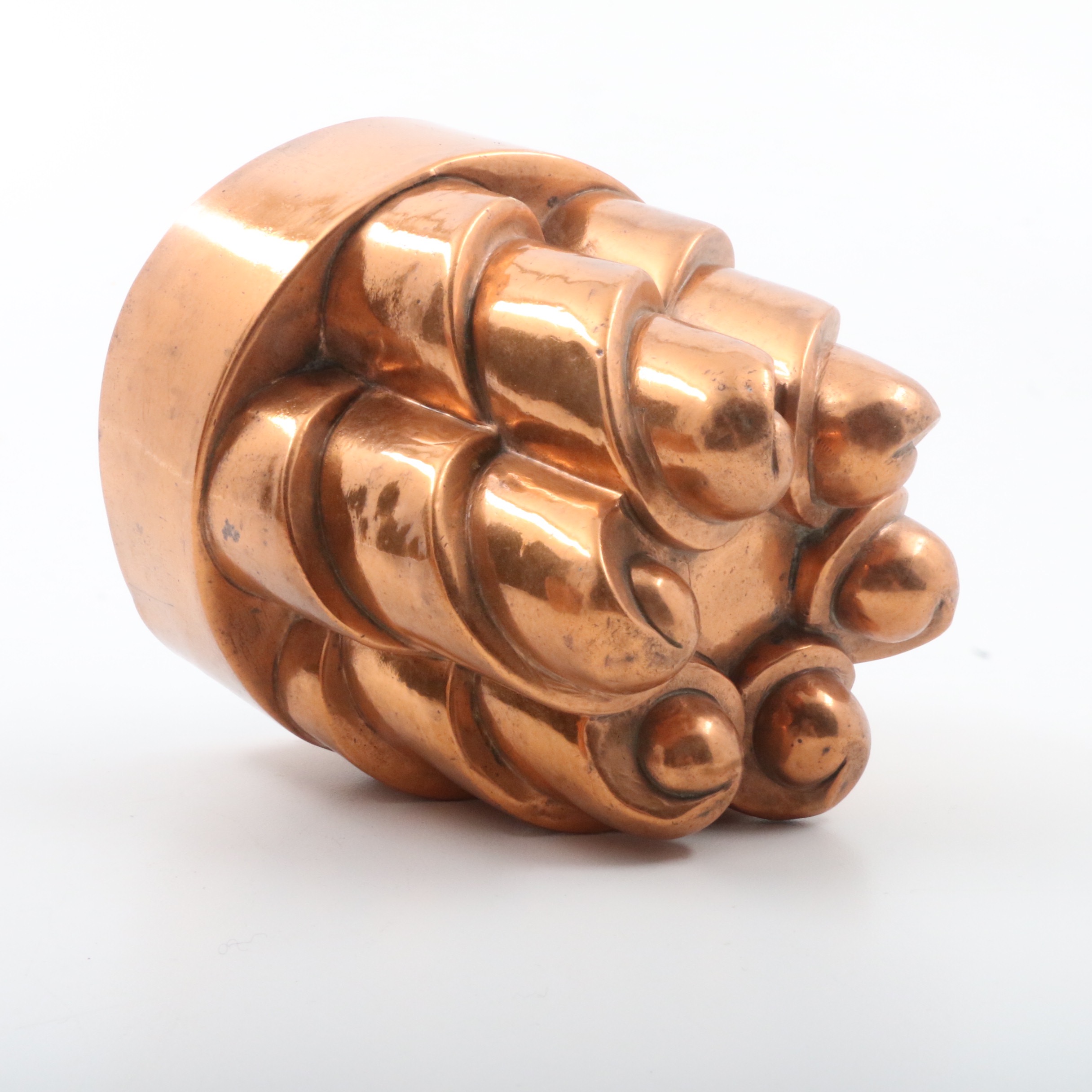 Antique English Copper Jelly Moulds including Benham Froud