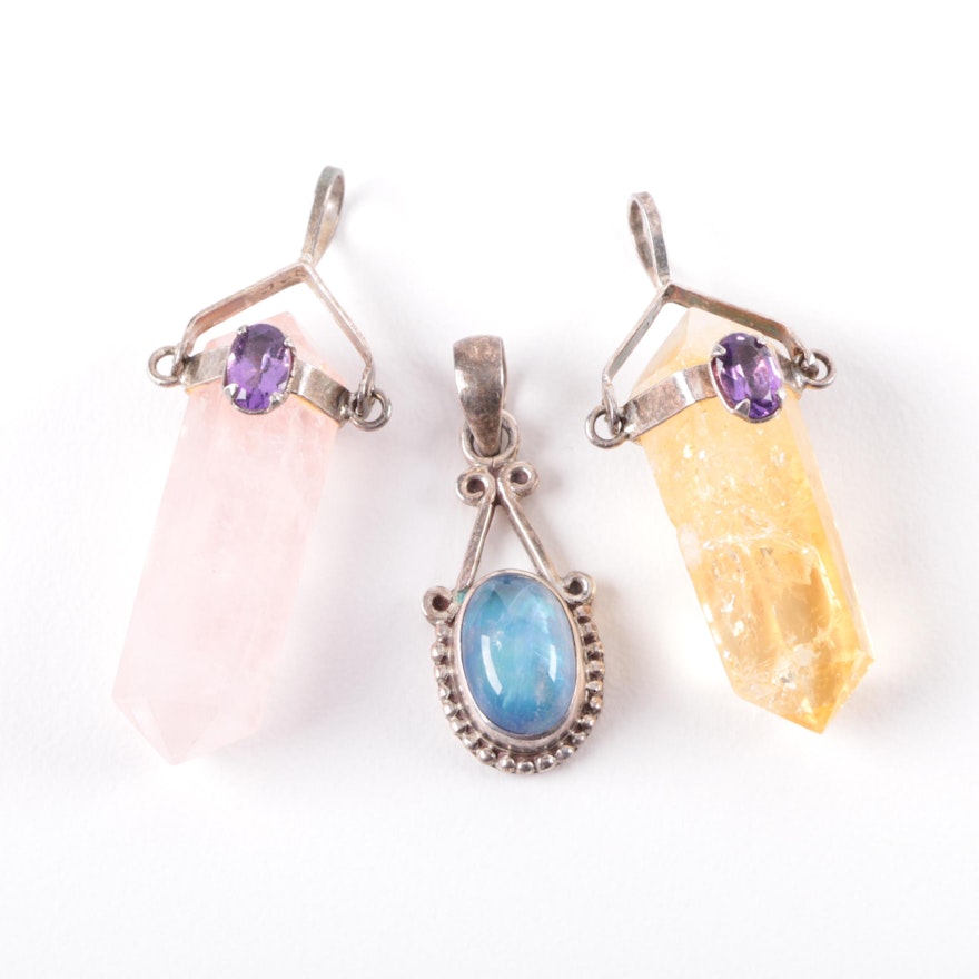 Sterling Silver Gemstone Pendants