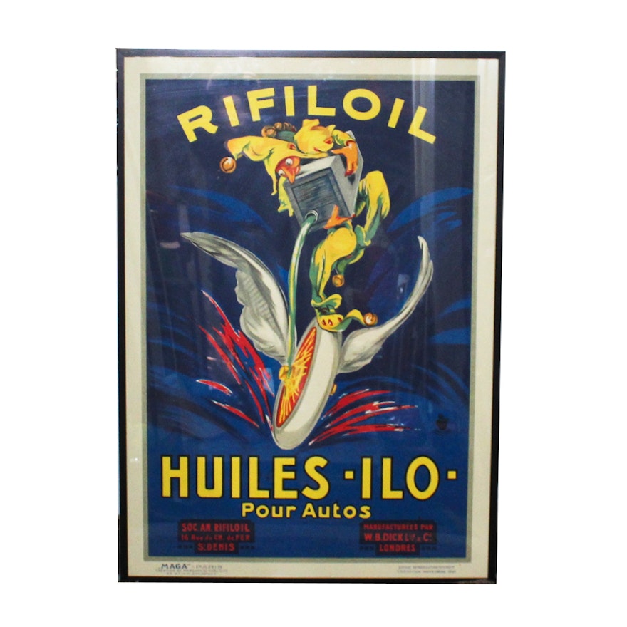 Offset Lithograph Poster "Rifiloil Huiles ILO"