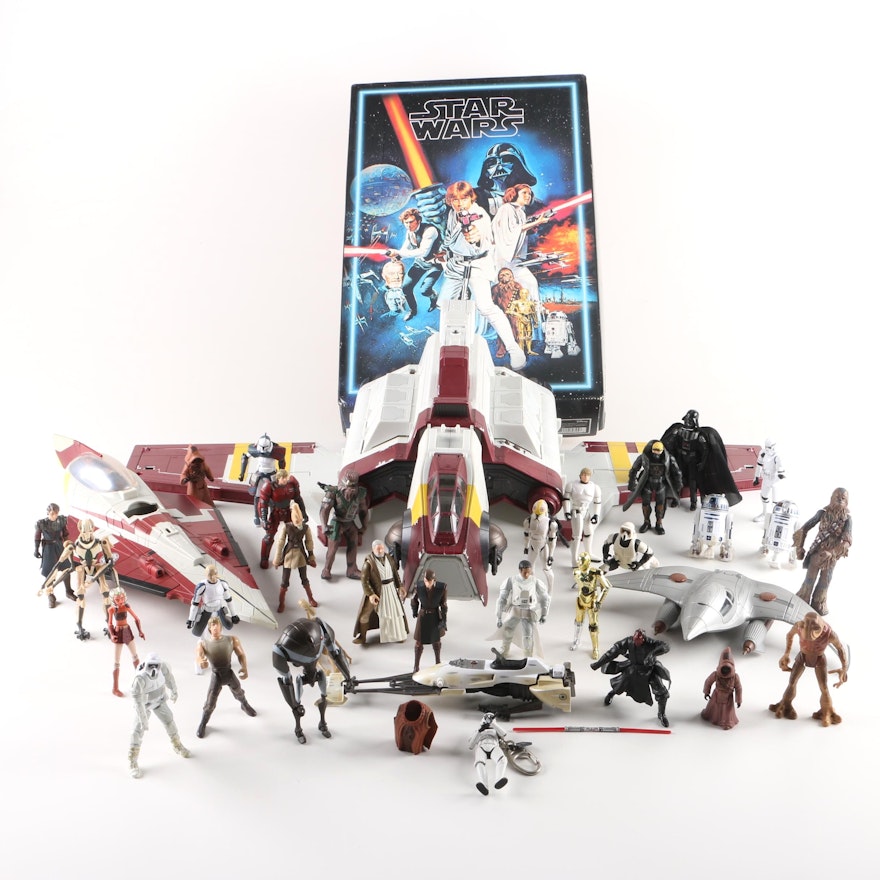 1990s-2000s "Star Wars" Ships and Action Figures