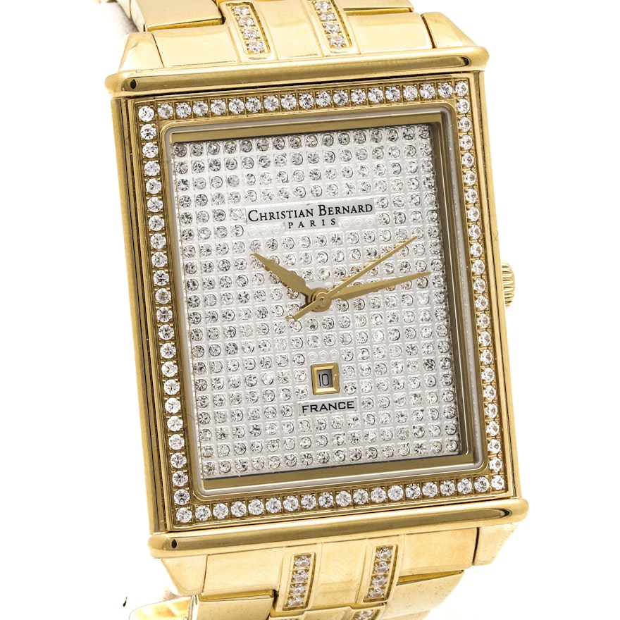 Christian Bernard Stainless Steel Gold Tone Wristwatch