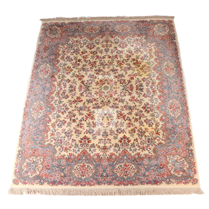 Large Power-Loomed Kerman-Style Area Rug