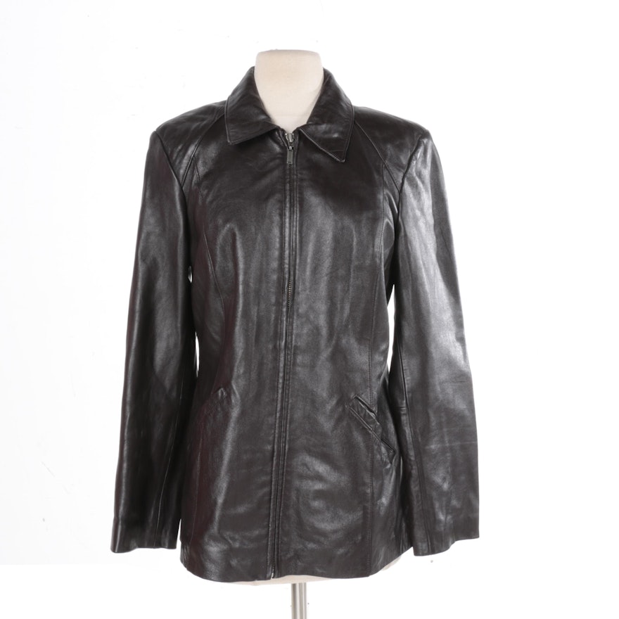 Women's Alfani Black Leather Jacket