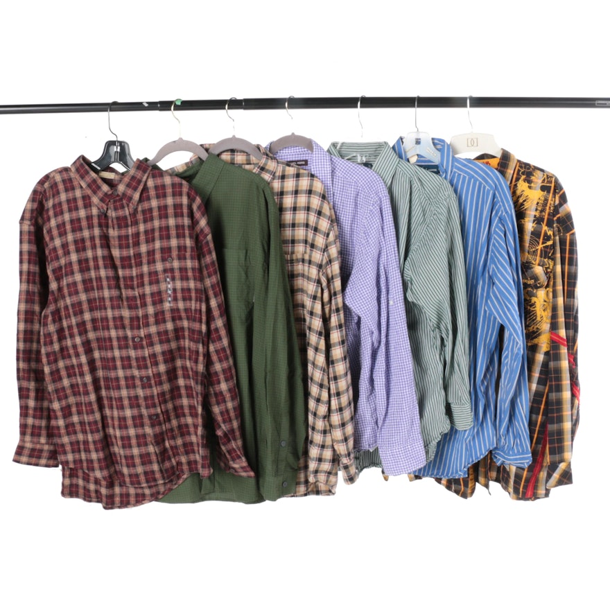 Men's Button-Down and Button-Up Shirts Including Ralph Lauren and Michael Kors