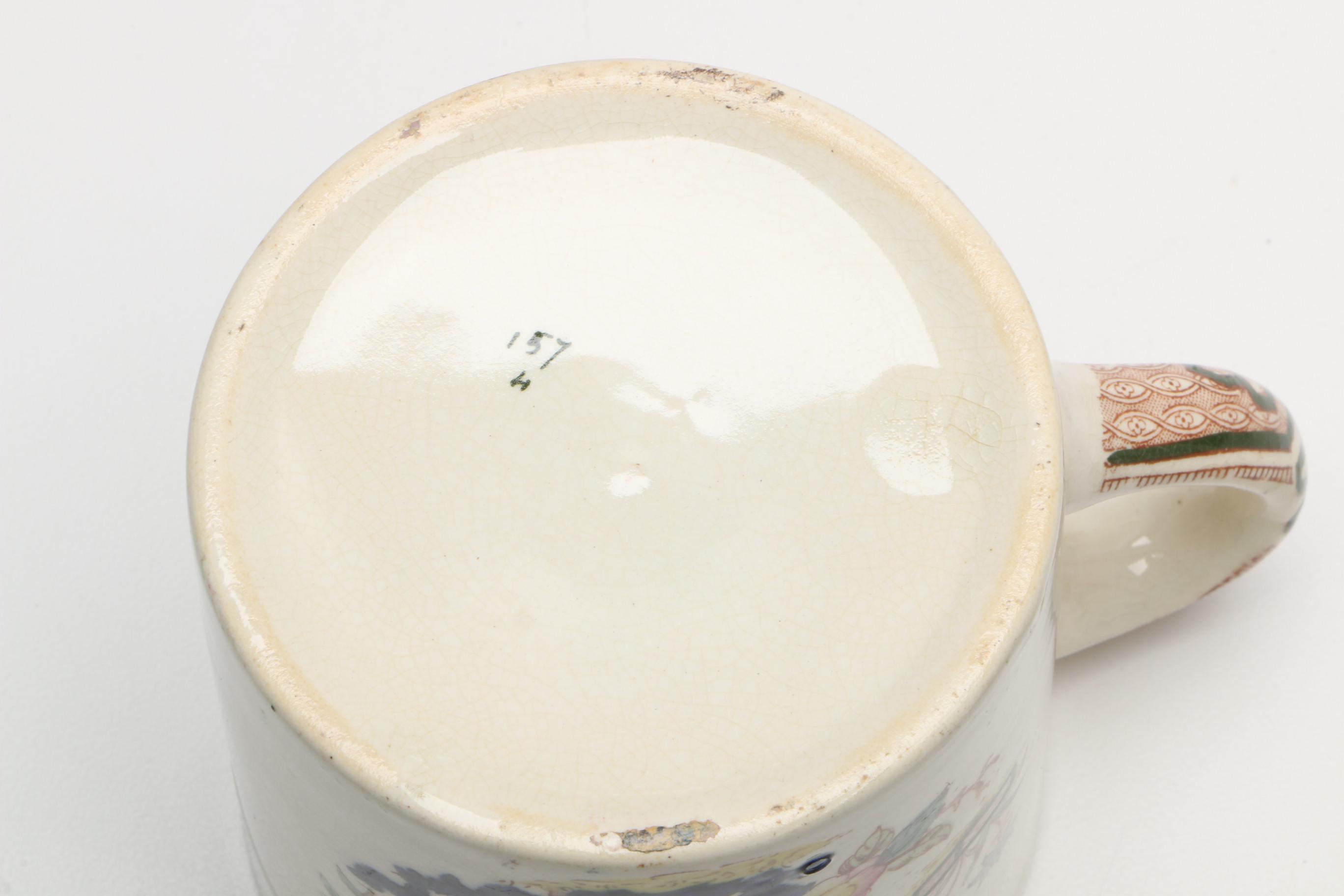 Antique Furnivals "Cashmere" Pitcher, Basin, and Shaving Set