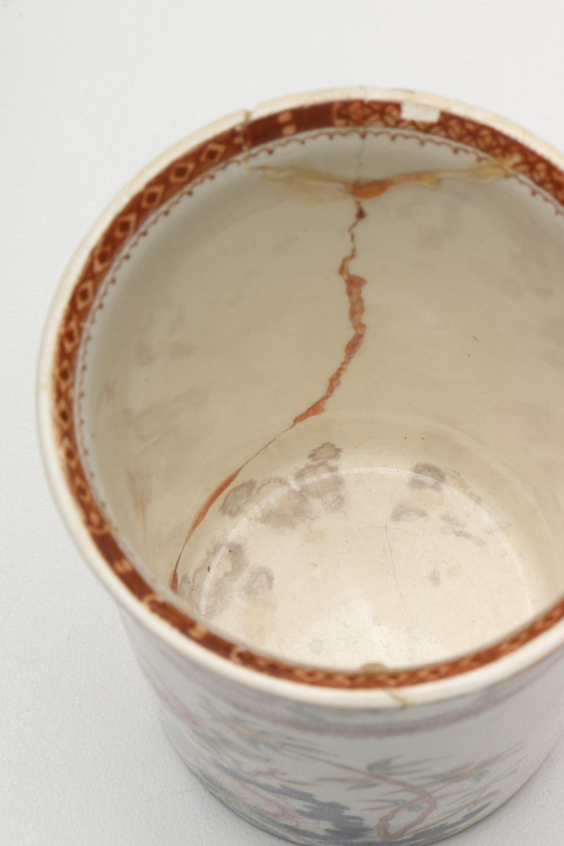 Antique Furnivals "Cashmere" Pitcher, Basin, and Shaving Set