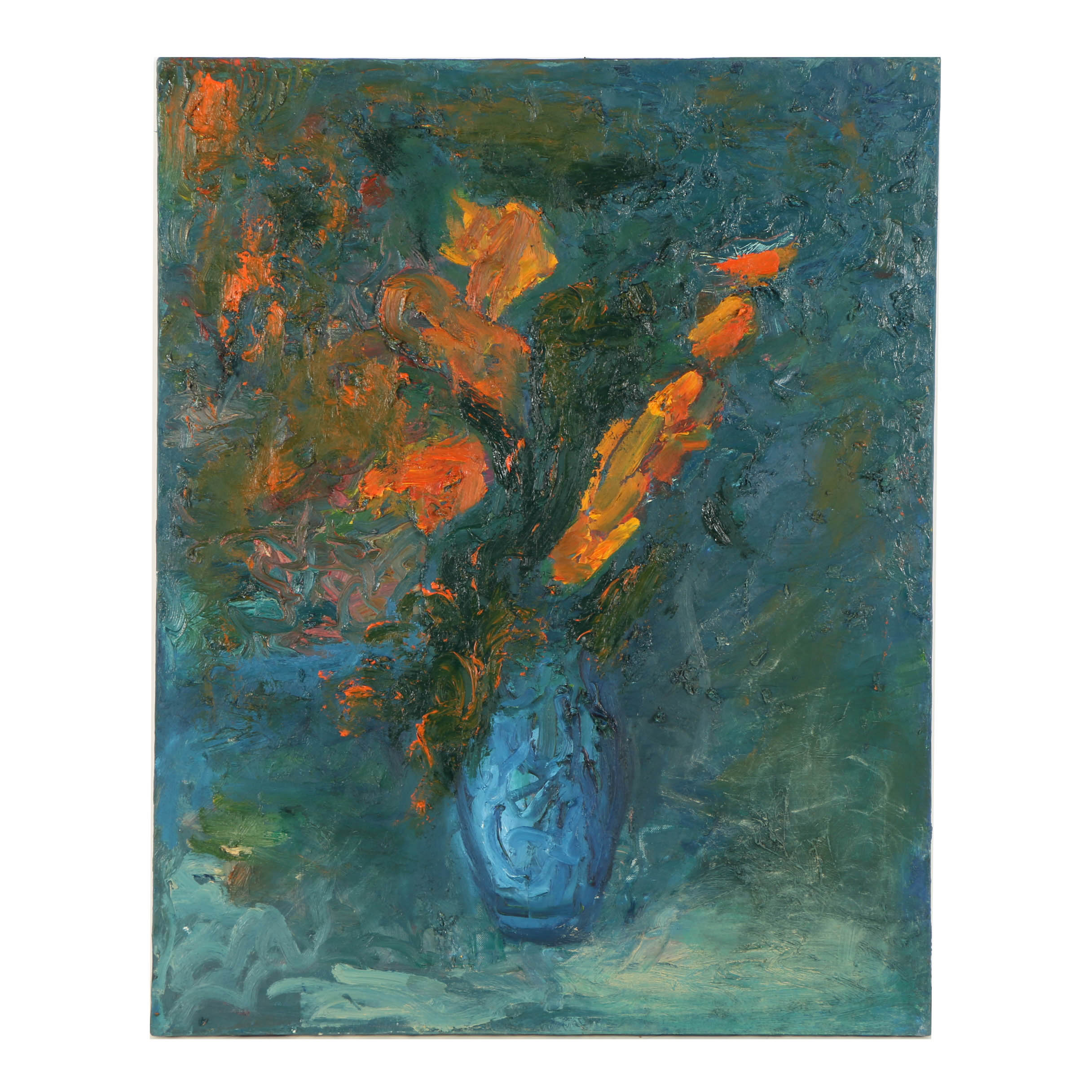 Louis Papp Oil Painting on Canvas of Abstract Composition