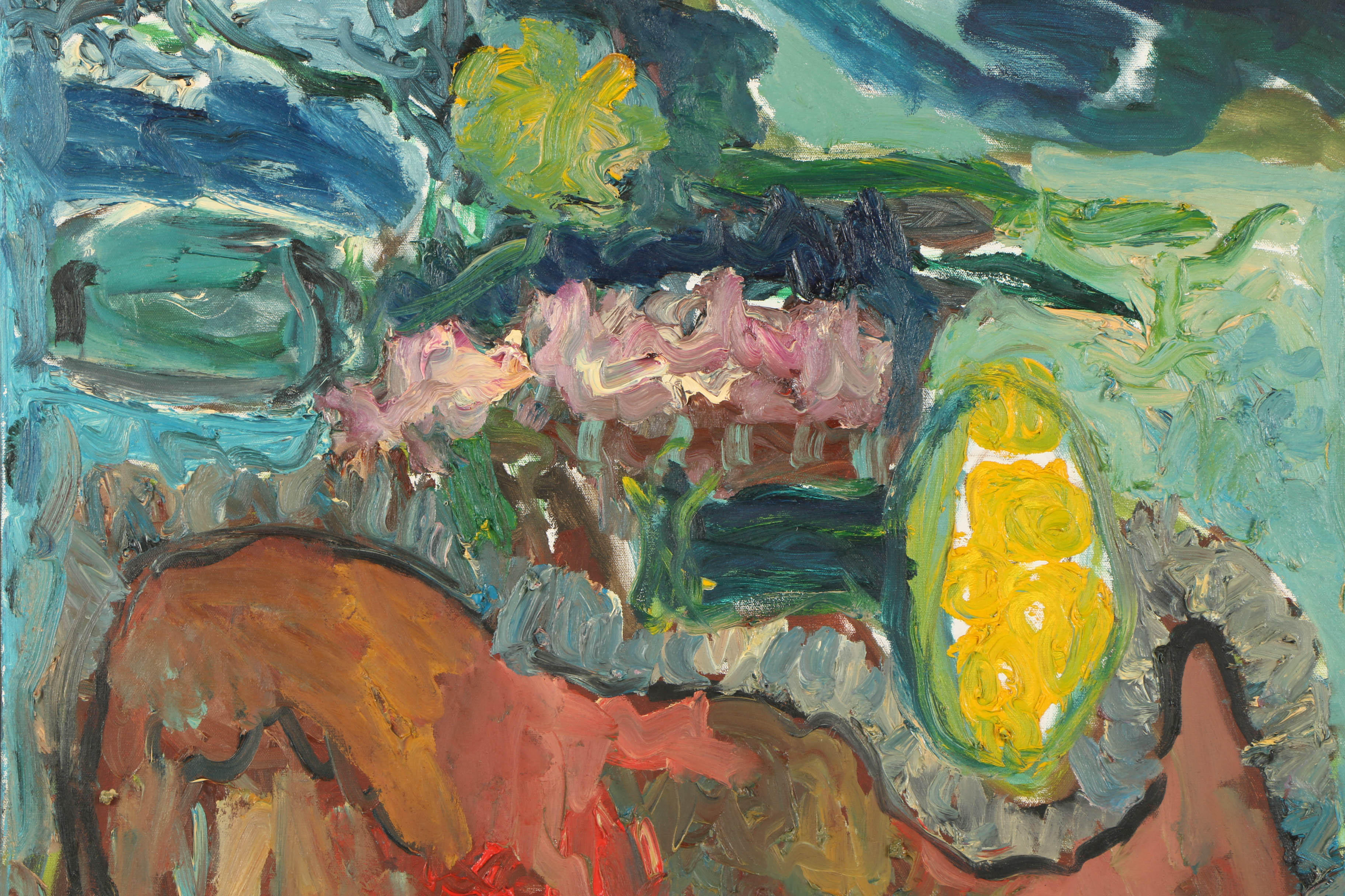 Louis Papp Oil Painting on Canvas of Abstract Composition