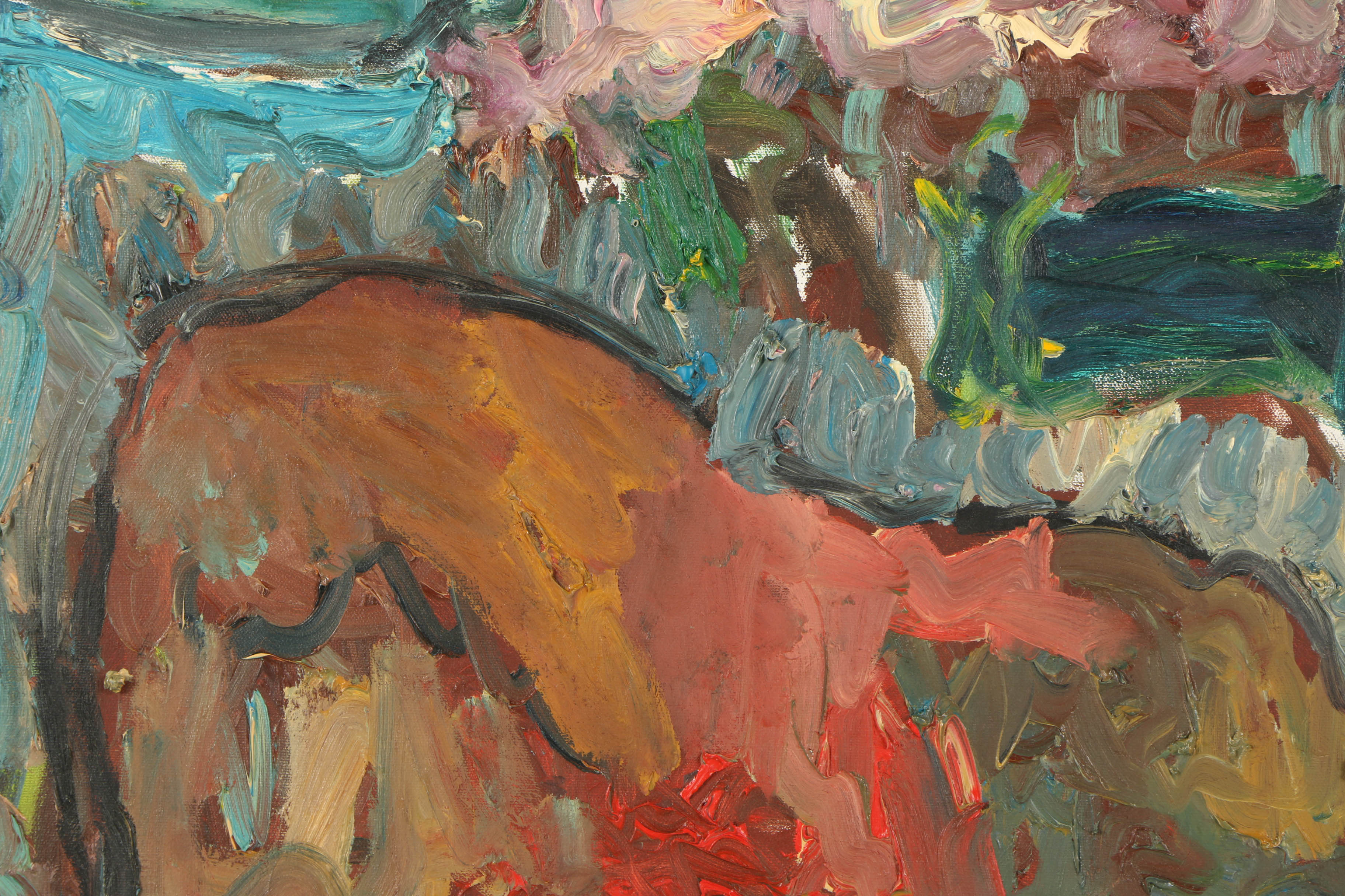 Louis Papp Oil Painting on Canvas of Abstract Composition