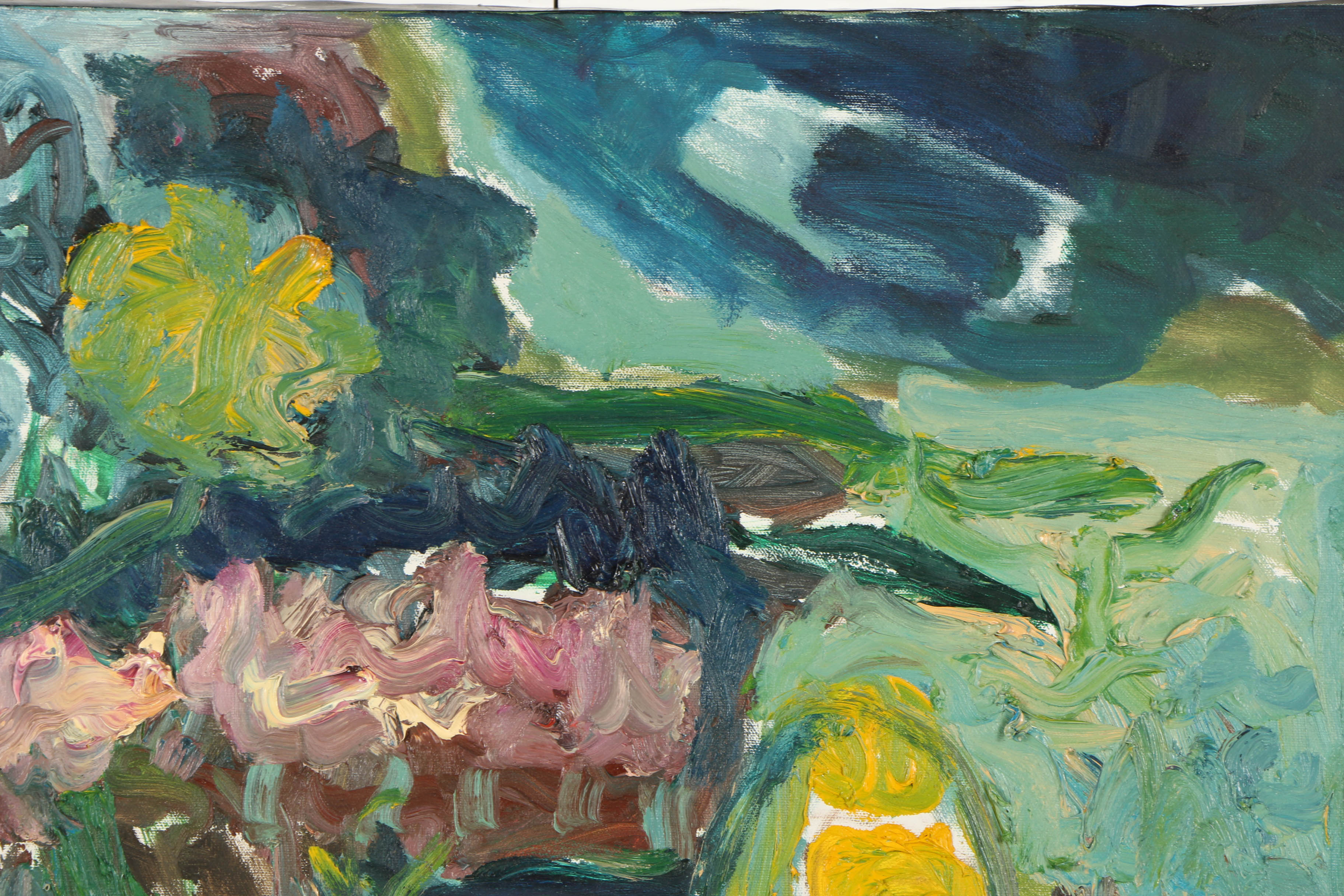 Louis Papp Oil Painting on Canvas of Abstract Composition