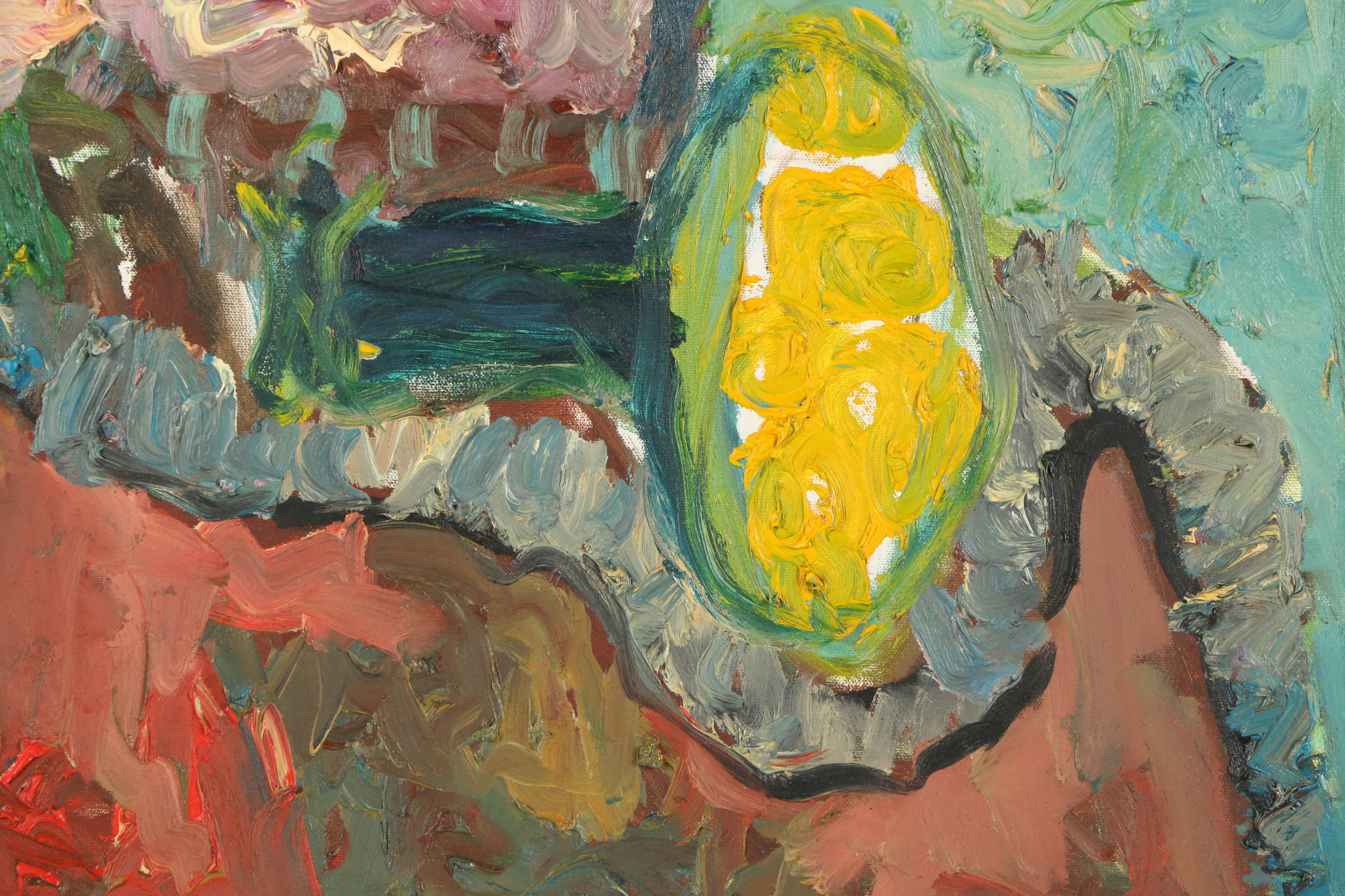 Louis Papp Oil Painting on Canvas of Abstract Composition