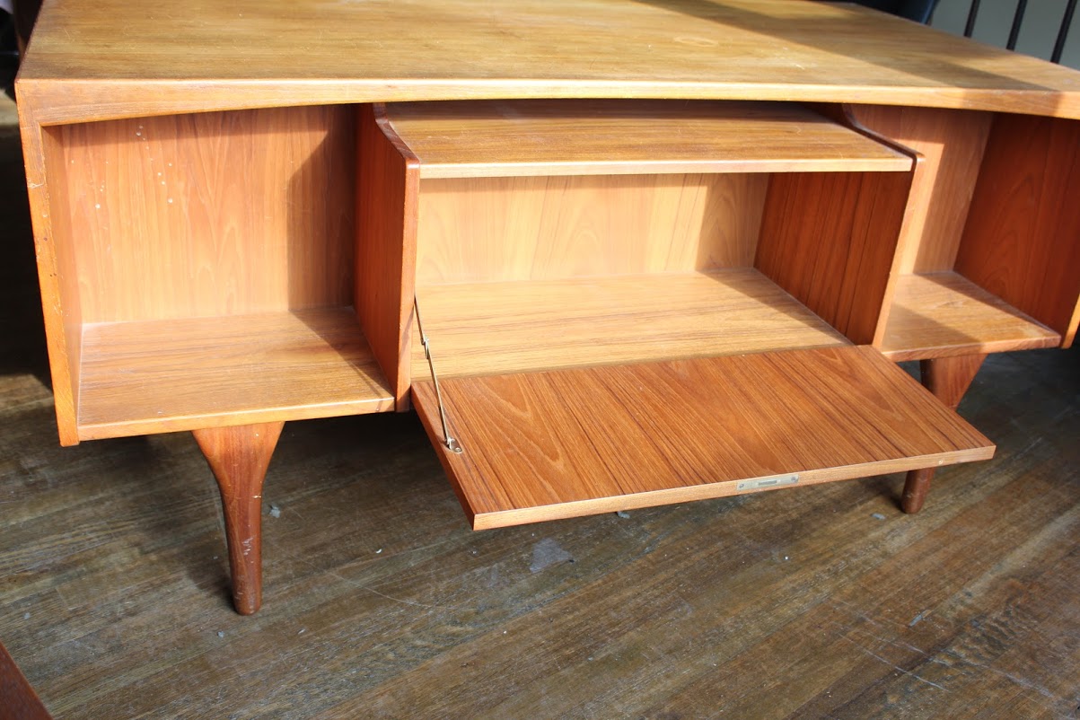 Danish Modern Teak Desk with Rear Shelving by Vald Mortensen
