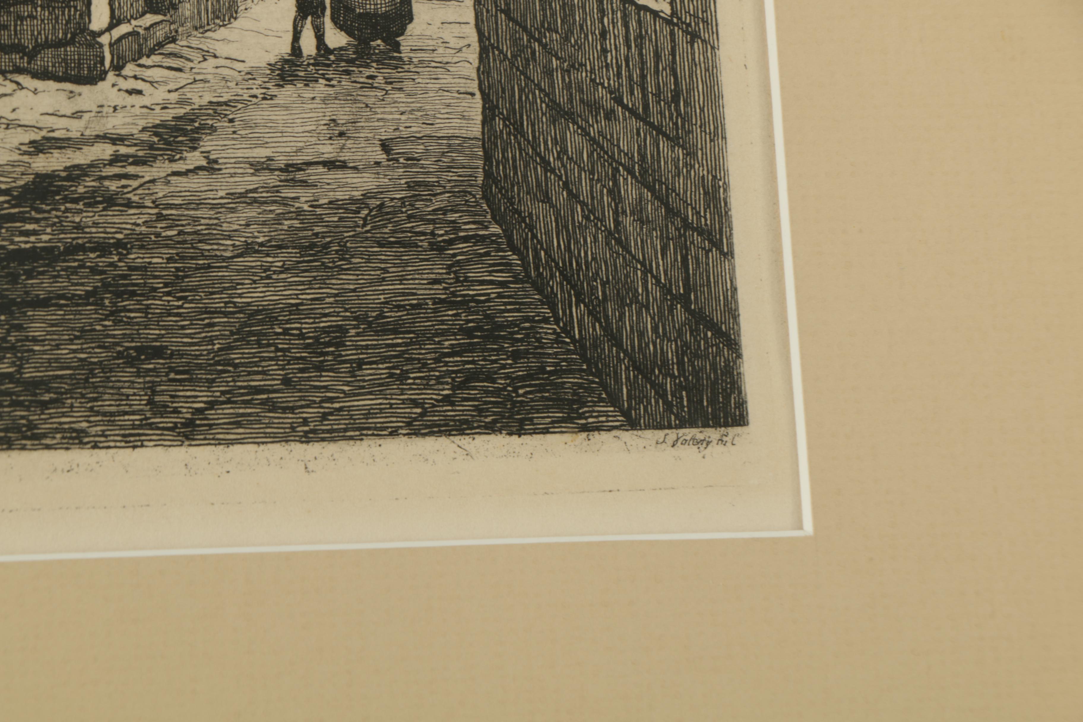 Émile Frederic Nicolle Etchings on Paper of European Architecture