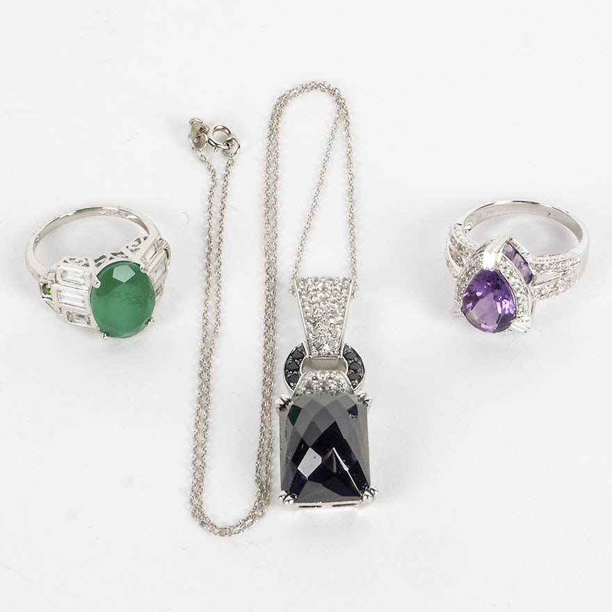 Assortment of Sterling Silver and Gemstone Jewelry