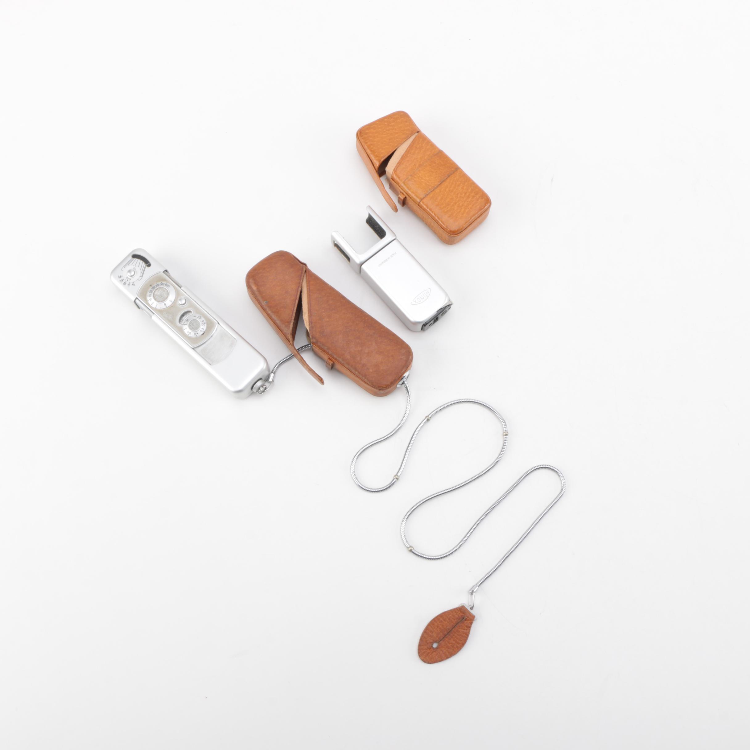 Vintage Minox Wetzlar, Voigtlander, Ansco Lancer, and Kodak Brownie Reflex Cameras