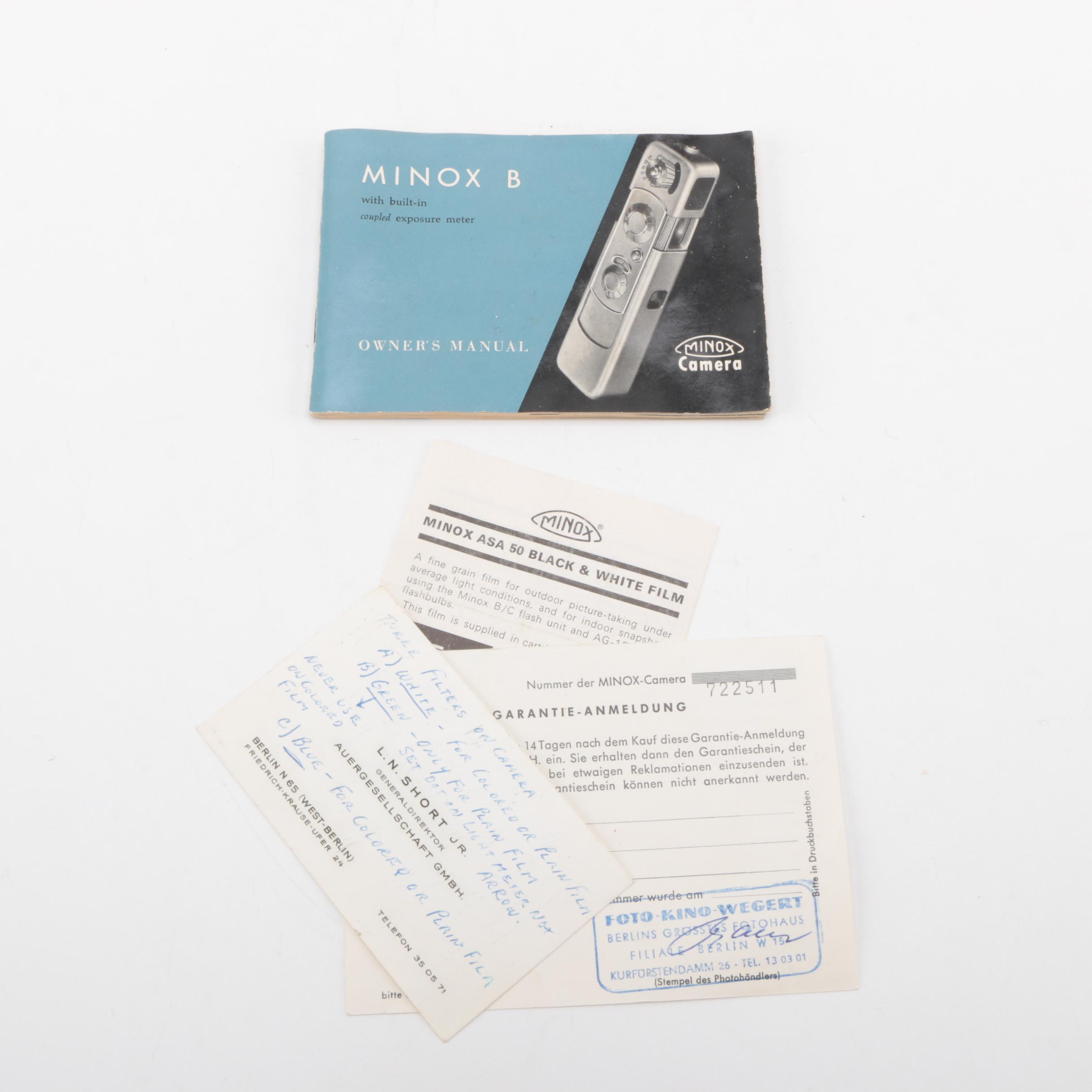 Vintage Minox Wetzlar, Voigtlander, Ansco Lancer, and Kodak Brownie Reflex Cameras