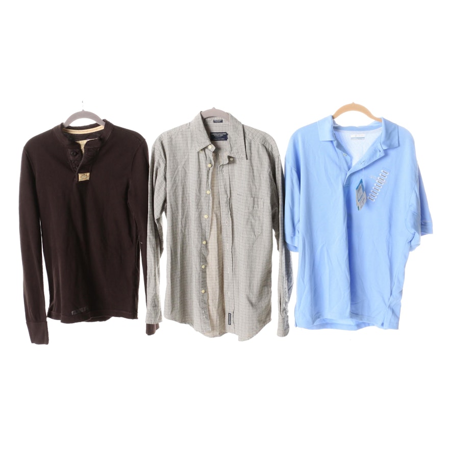 Men's Polo, Pullover and Button-Down Shirts Including Columbia and Hollister