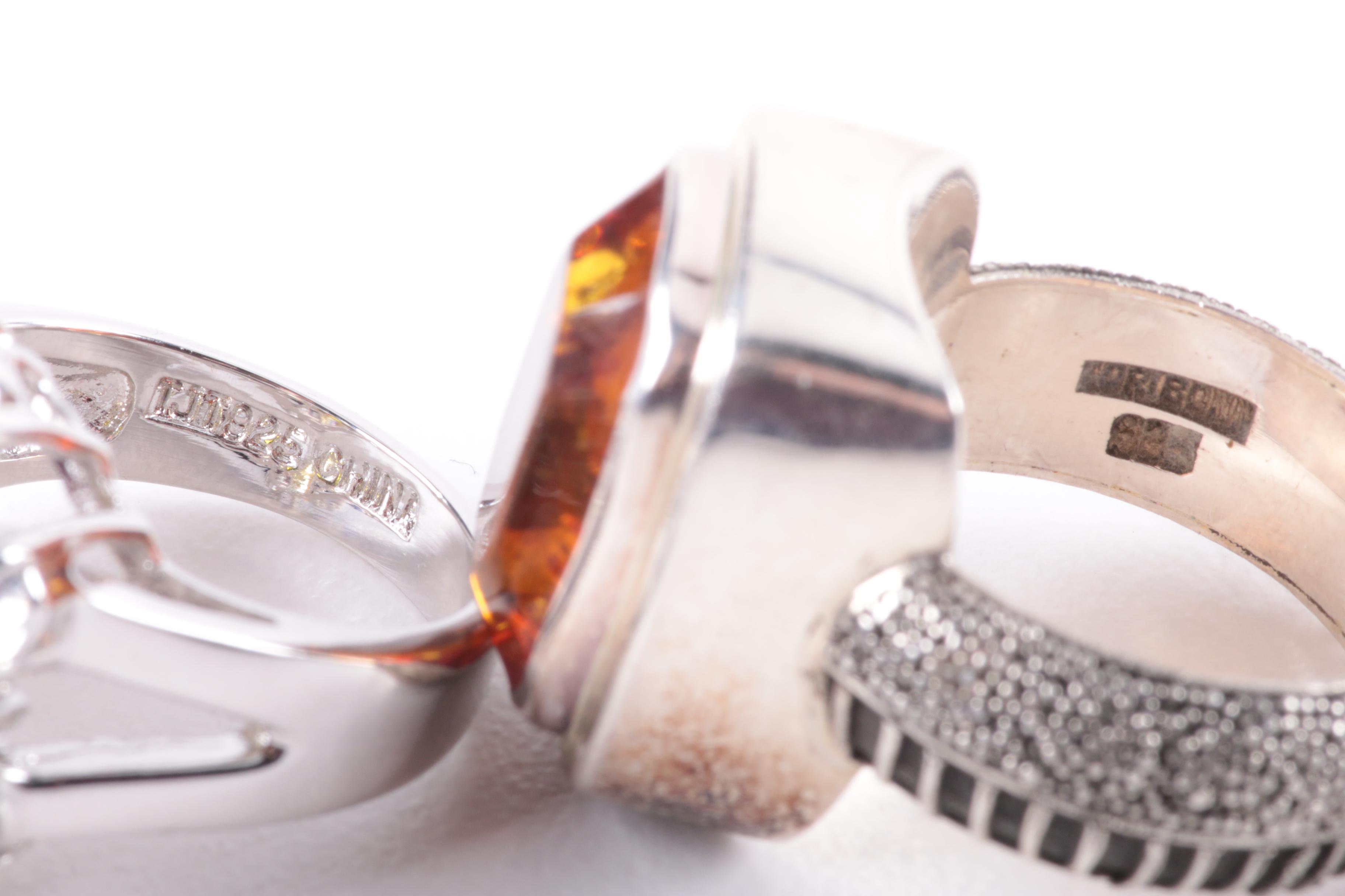 Sterling Silver Gemstone Rings Featuring Blue Topaz and Amethyst