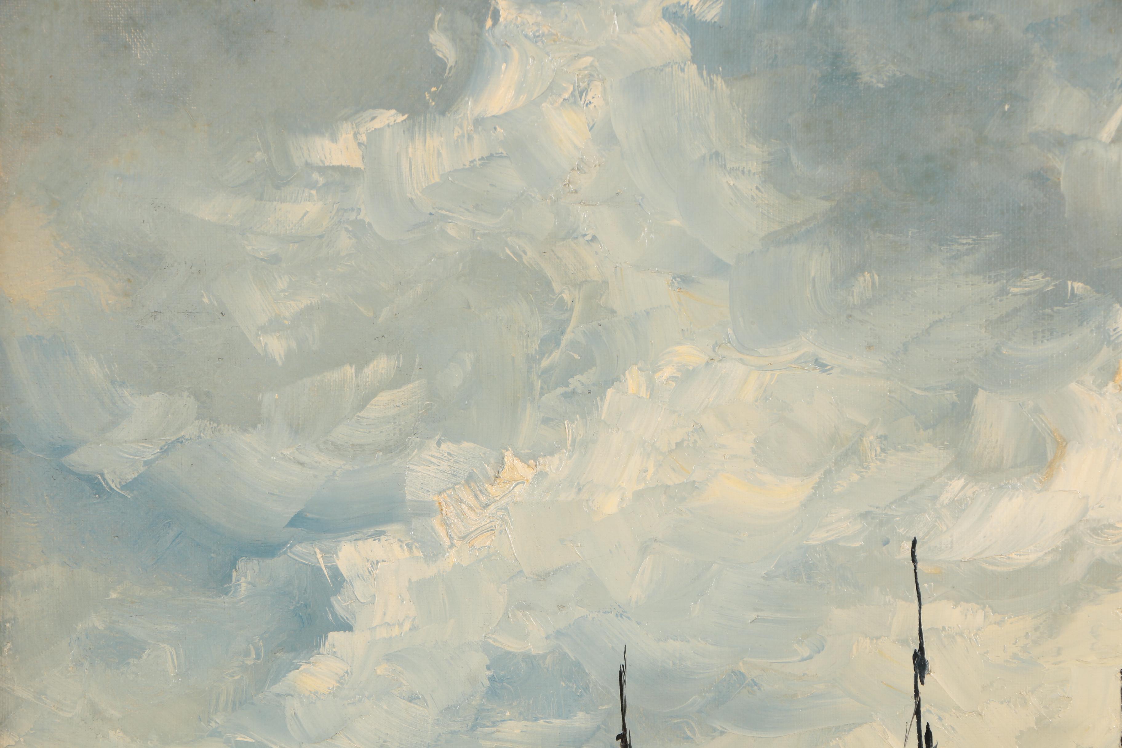 Danny Lammers Oil Painting on Canvas of Harbor Scene