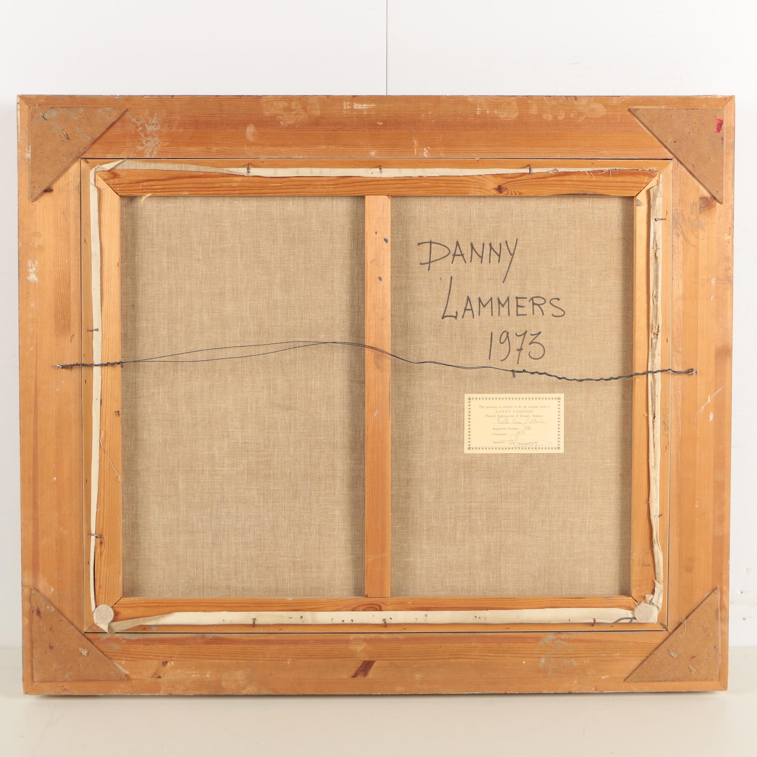 Danny Lammers Oil Painting on Canvas of Harbor Scene