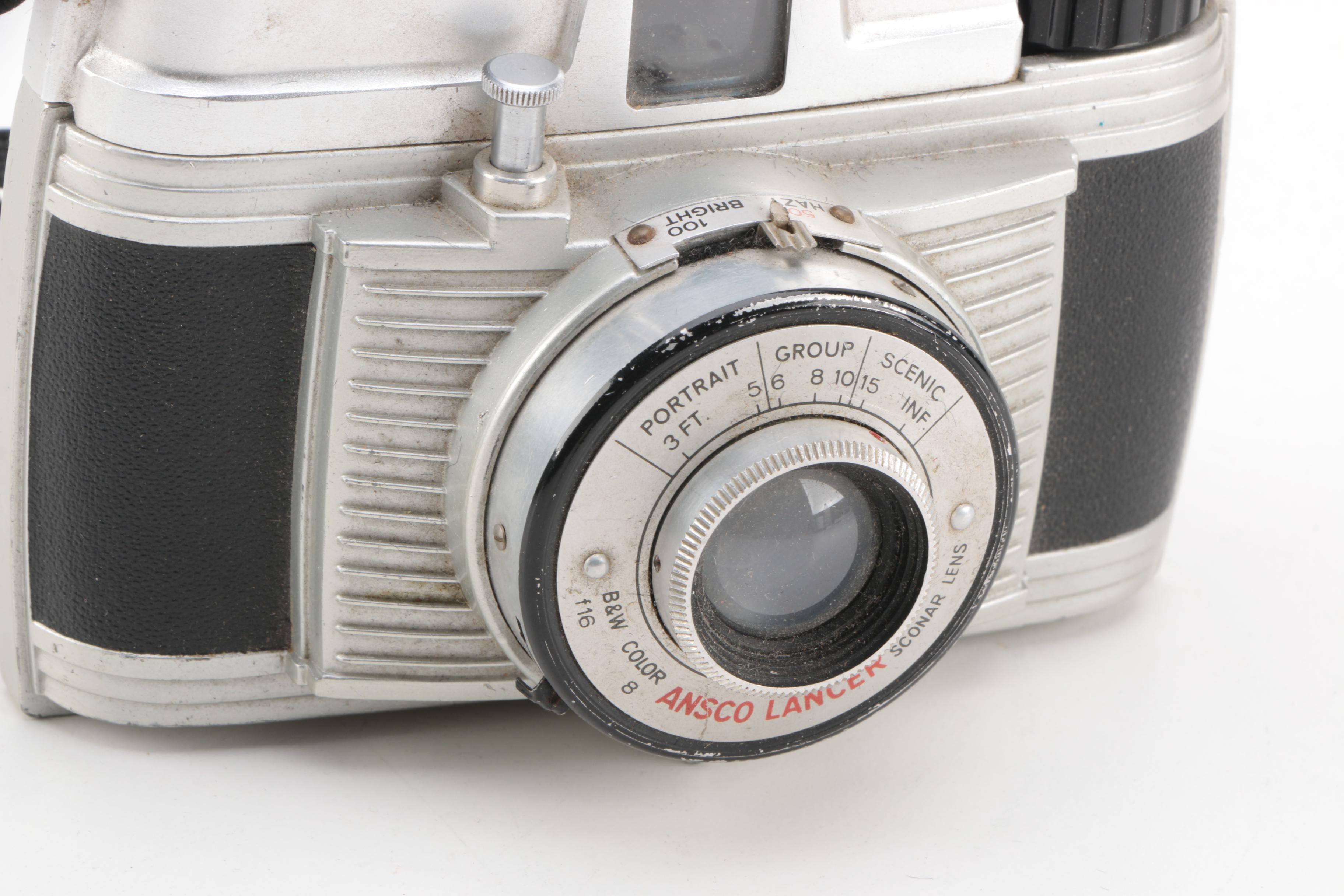 Vintage Minox Wetzlar, Voigtlander, Ansco Lancer, and Kodak Brownie Reflex Cameras