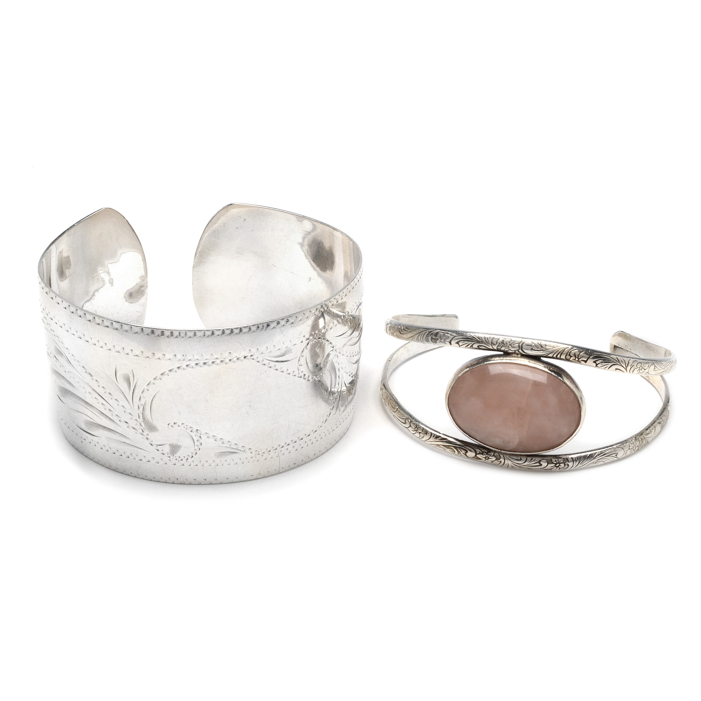 Vintage Sterling Silver Cuff Bracelets