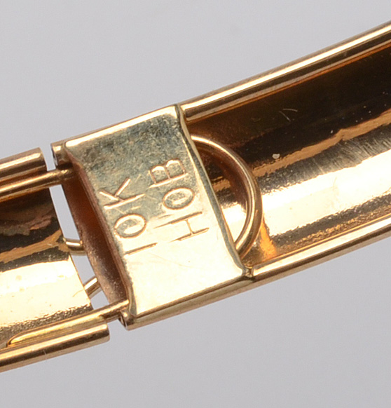 10K White and Yellow Gold Hinged Bracelet