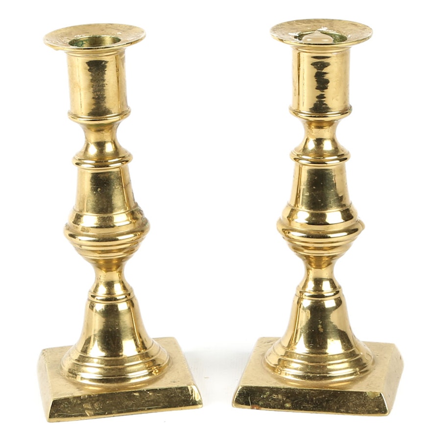 Virginia Metalcrafters "Newport" Brass Candlesticks