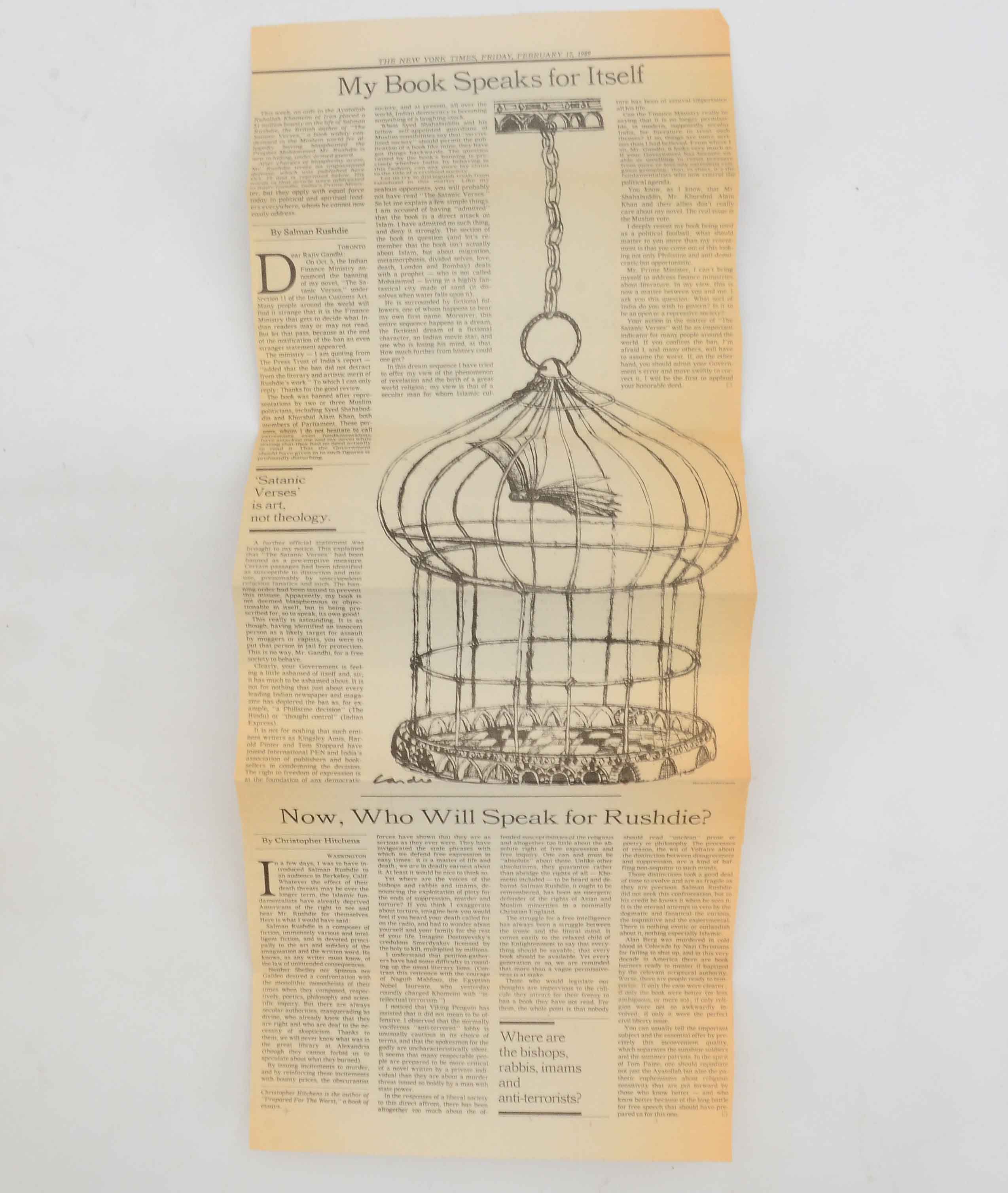 Signed First American Edition of "The Satanic Verses" by Salman Rushdie