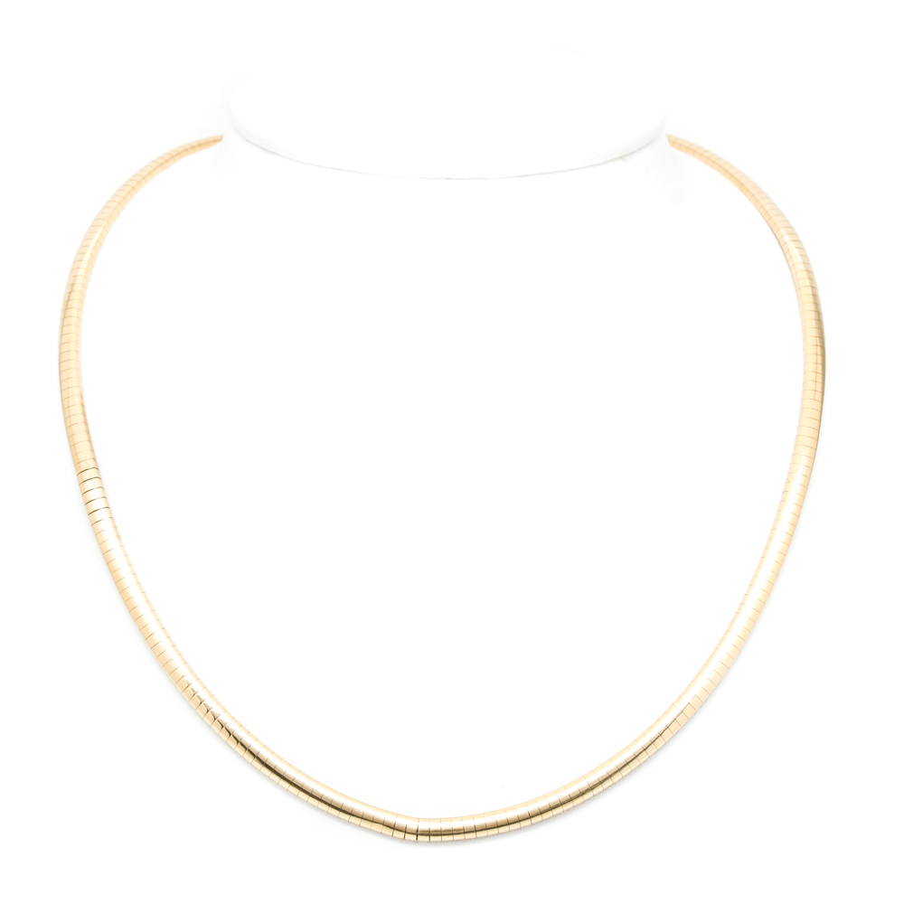 10K Yellow Gold Omega Necklace