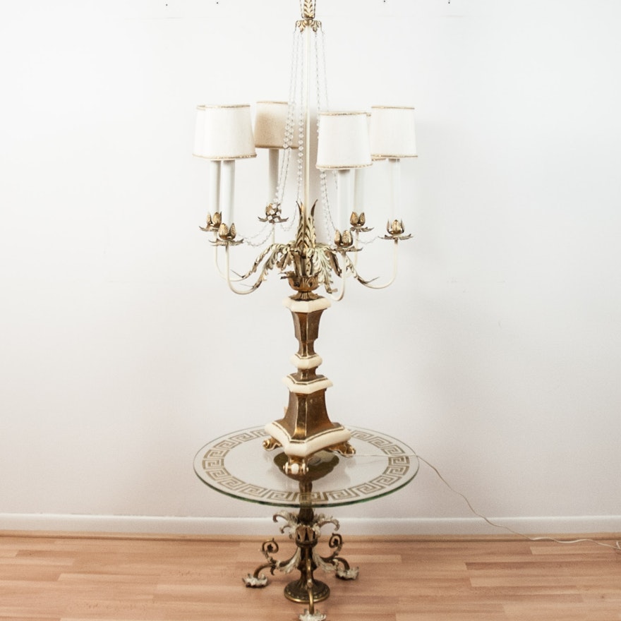 Chandelier Table Lamp and Side Table