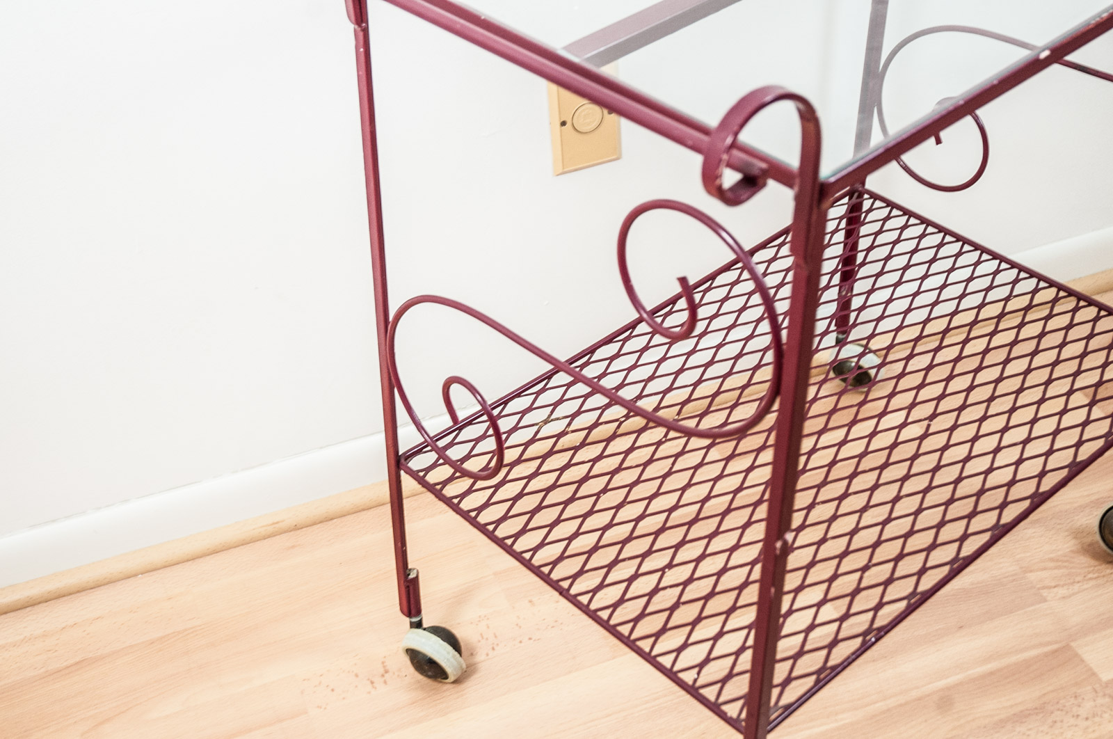 Red Metal Bar Cart