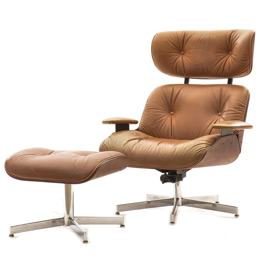 Eames Style Lounge Chair and Ottoman