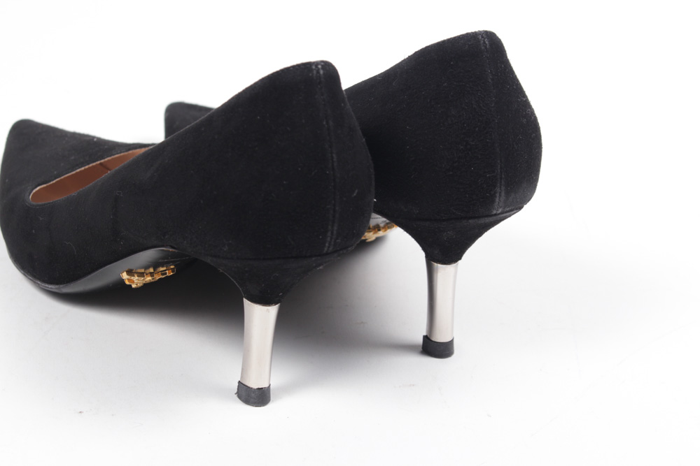 Prada Black Suede Heels