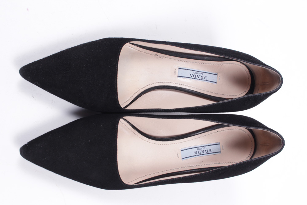 Prada Black Suede Heels