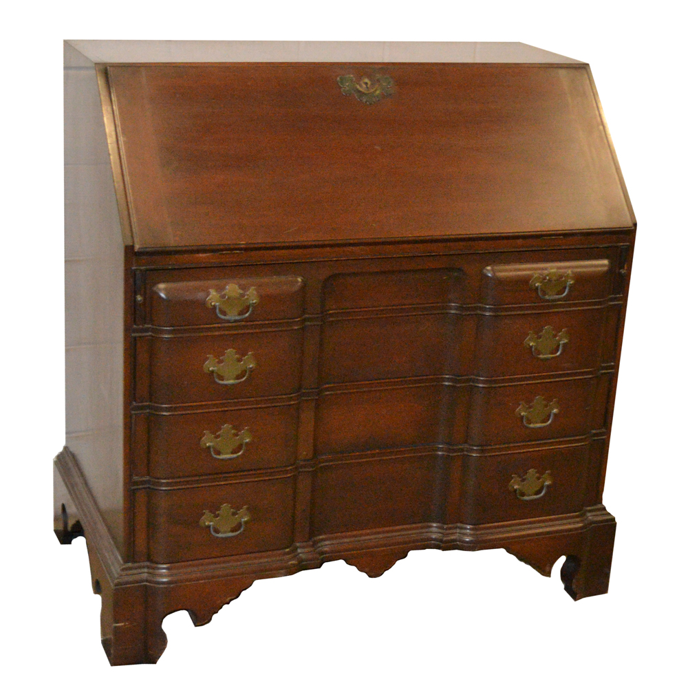 Vintage Colonial Style Mahogany Slant Top Desk