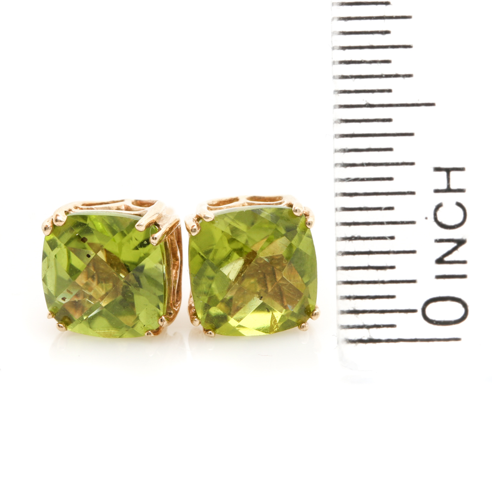 Clyde Duneier 14K Yellow Gold Peridot Earrings