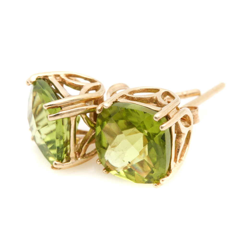 Clyde Duneier 14K Yellow Gold Peridot Earrings
