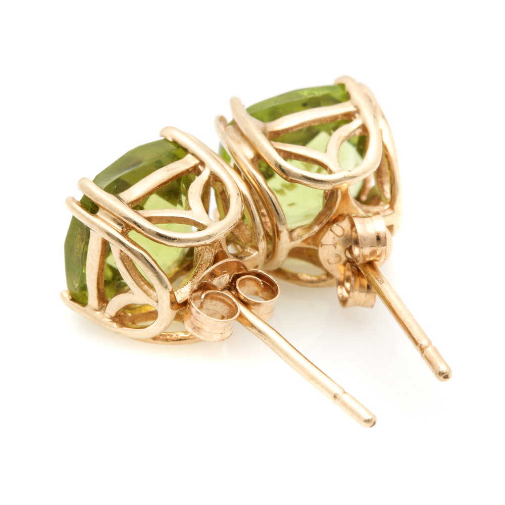 Clyde Duneier 14K Yellow Gold Peridot Earrings