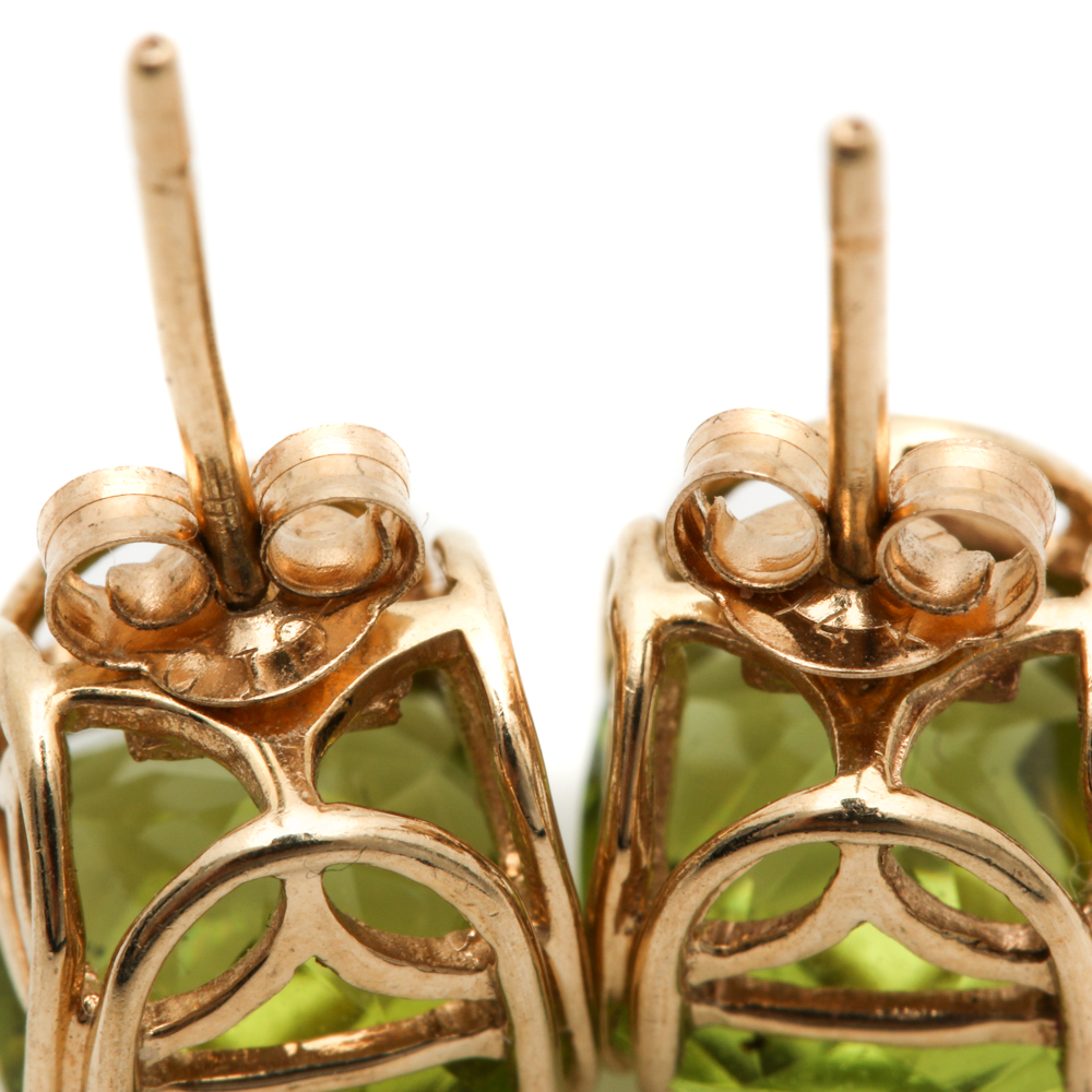 Clyde Duneier 14K Yellow Gold Peridot Earrings