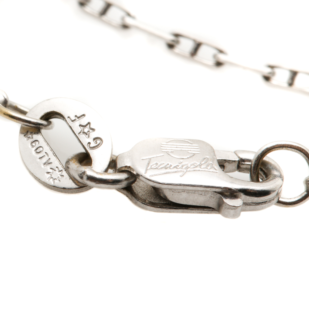 18K White Gold Diamond Monkey Pendant Necklace