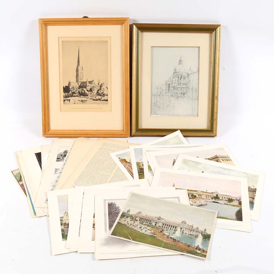 Vintage Collection of Edifice Prints