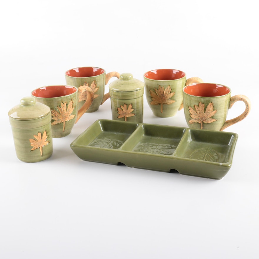 Ceramic Earth Tone Coffee Service