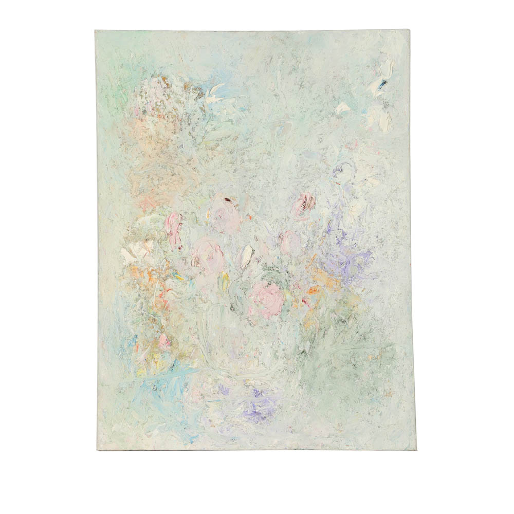 Louis Papp Abstract Oil Painting on Canvas of a Still LIfe